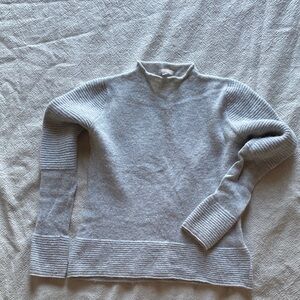 Banana Republic Light Gray Mock Neck Ribbed Sweater